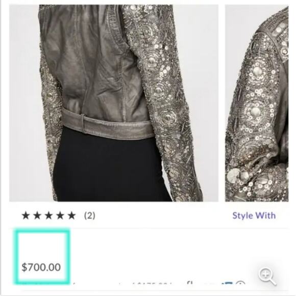 NWT Free People Genuine Leather Circle Embellished XS Jacket - Picture 8 of 10